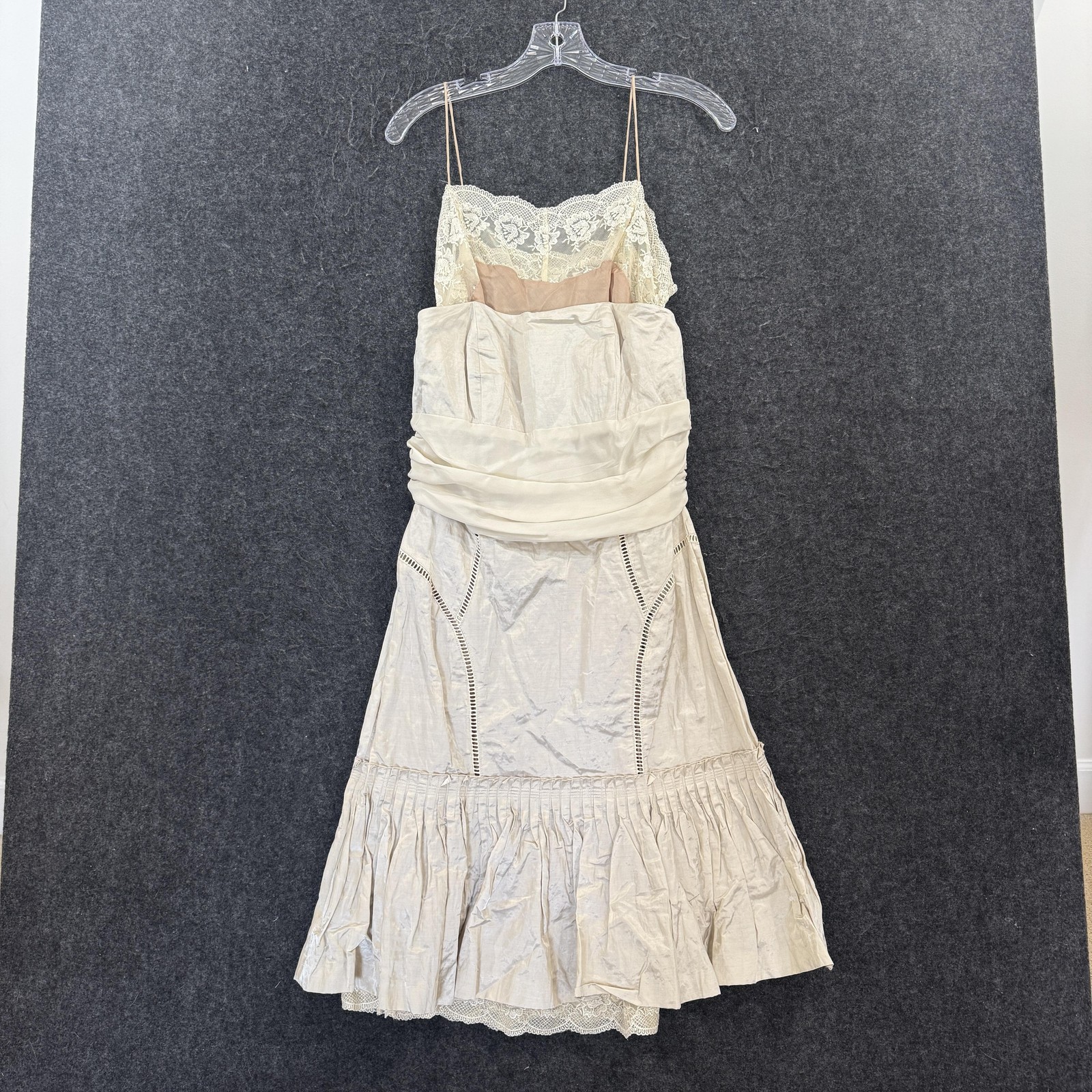 Tracy Reese Dress Women’s 4 White Lace Sweetheart Fit Flare Anthropologie Midi