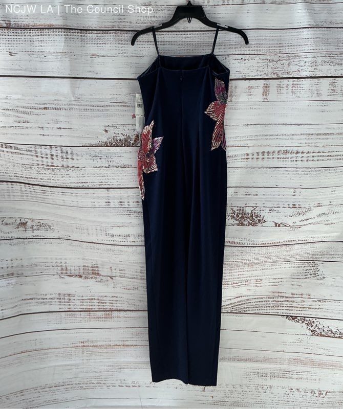 NWT Women’s Aidan Mattox Navy Blue Strapless Beaded Dress Size 4 Retail $395