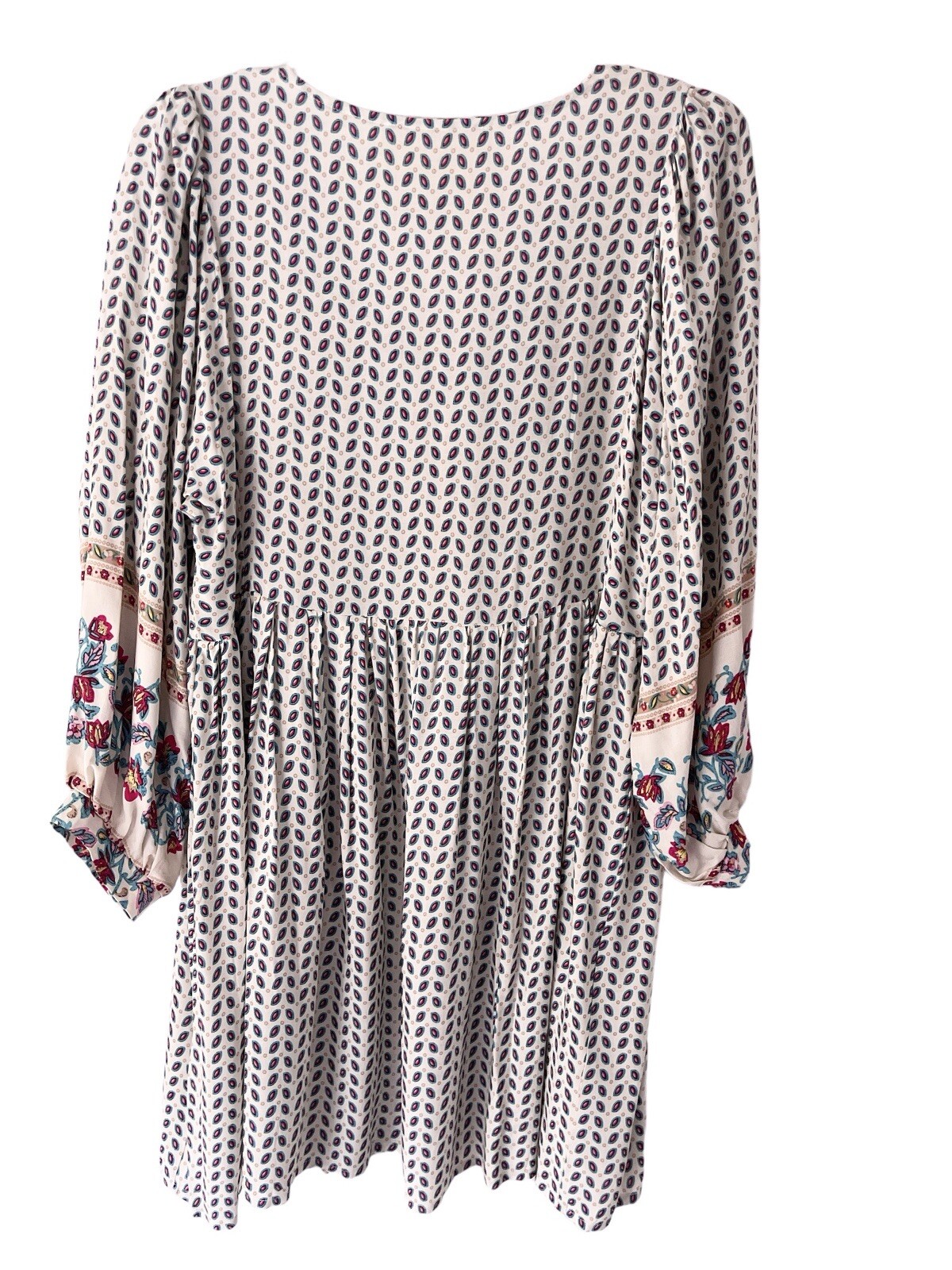Boho Jane Dress Women S V Neck Tassel Cottagecore Peasant Floral Long Sleeves