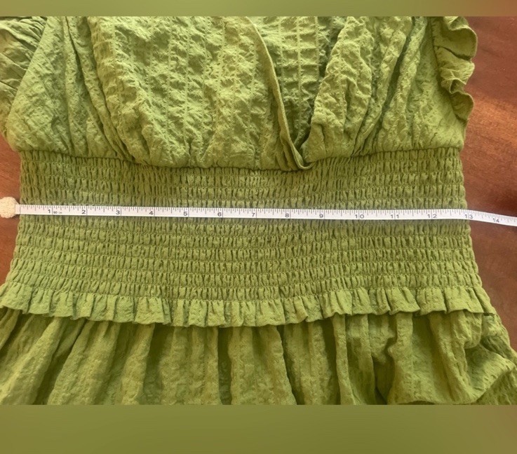 NWT Kate Spade Green Flutter Sleeve Midi Dress Small