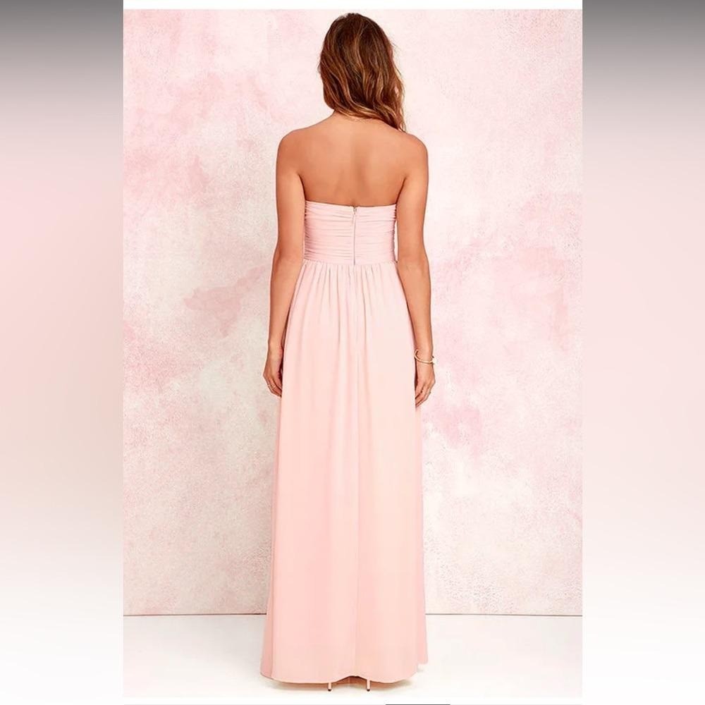 Moonlight Serenade Peach Strapless Dress