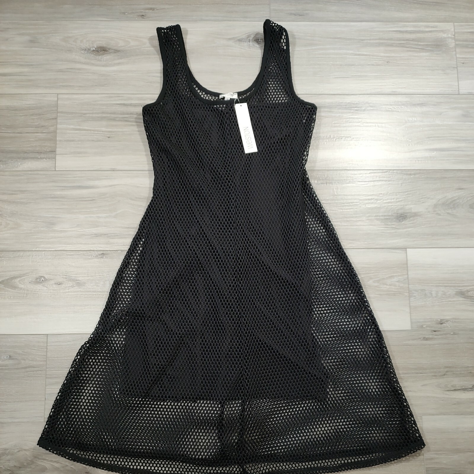 Weston Women’s Bodycon Dress Fishnet 2- Pieces Medium Black New