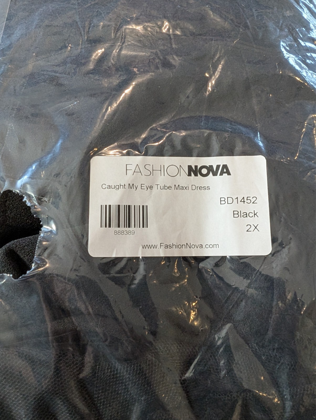 Fashion Nova Caught My Eye Tube Maxi Dress Black 2X Retails $70