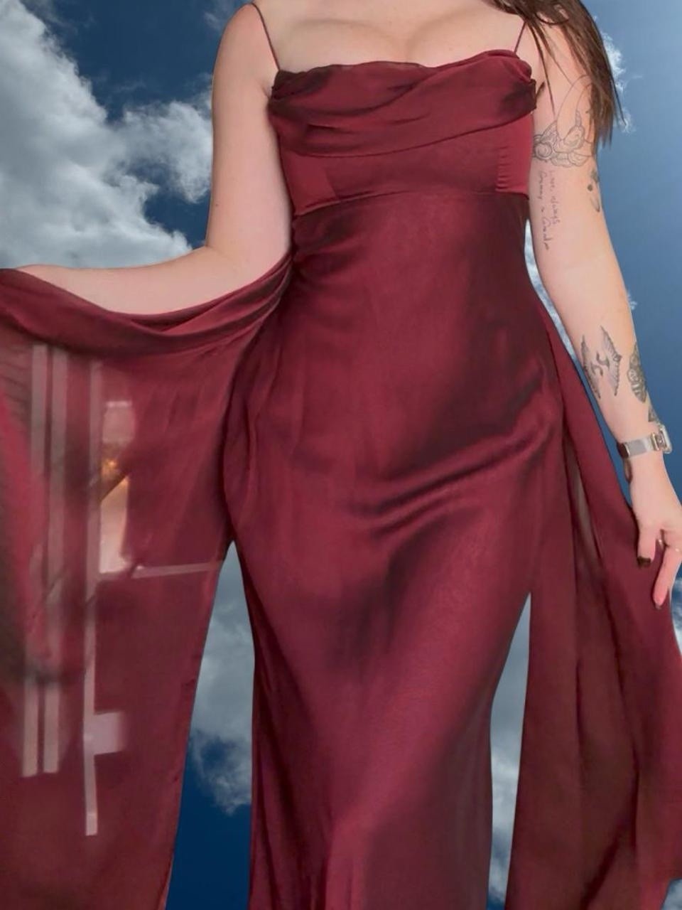 Betsy & Adam By Linda Bernell Maroon Maxi