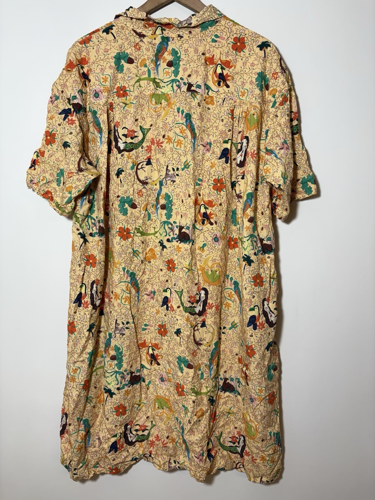 Tsumori Chisato x Niko and … Collab Shirt Dress Tropical Animals Nature Sz L