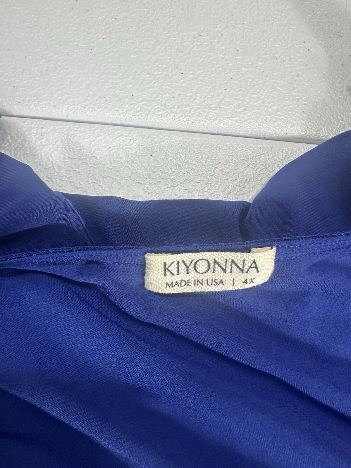 Kiyonna 4X Maritime Maxi Dress True Wrap Blue Stretch NWT