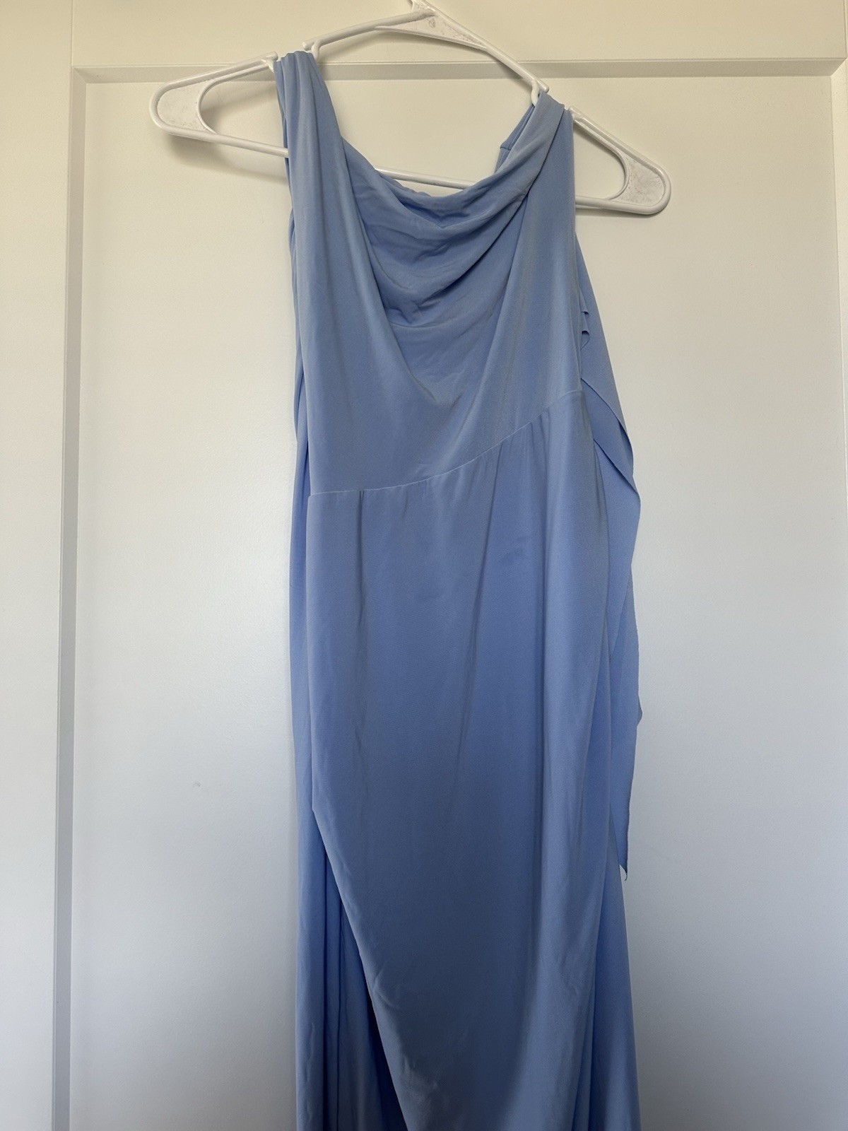 Club L MATERNITY Blue Solid Cowl Neck Sleeveless Strappy Long Maxi Dress 4