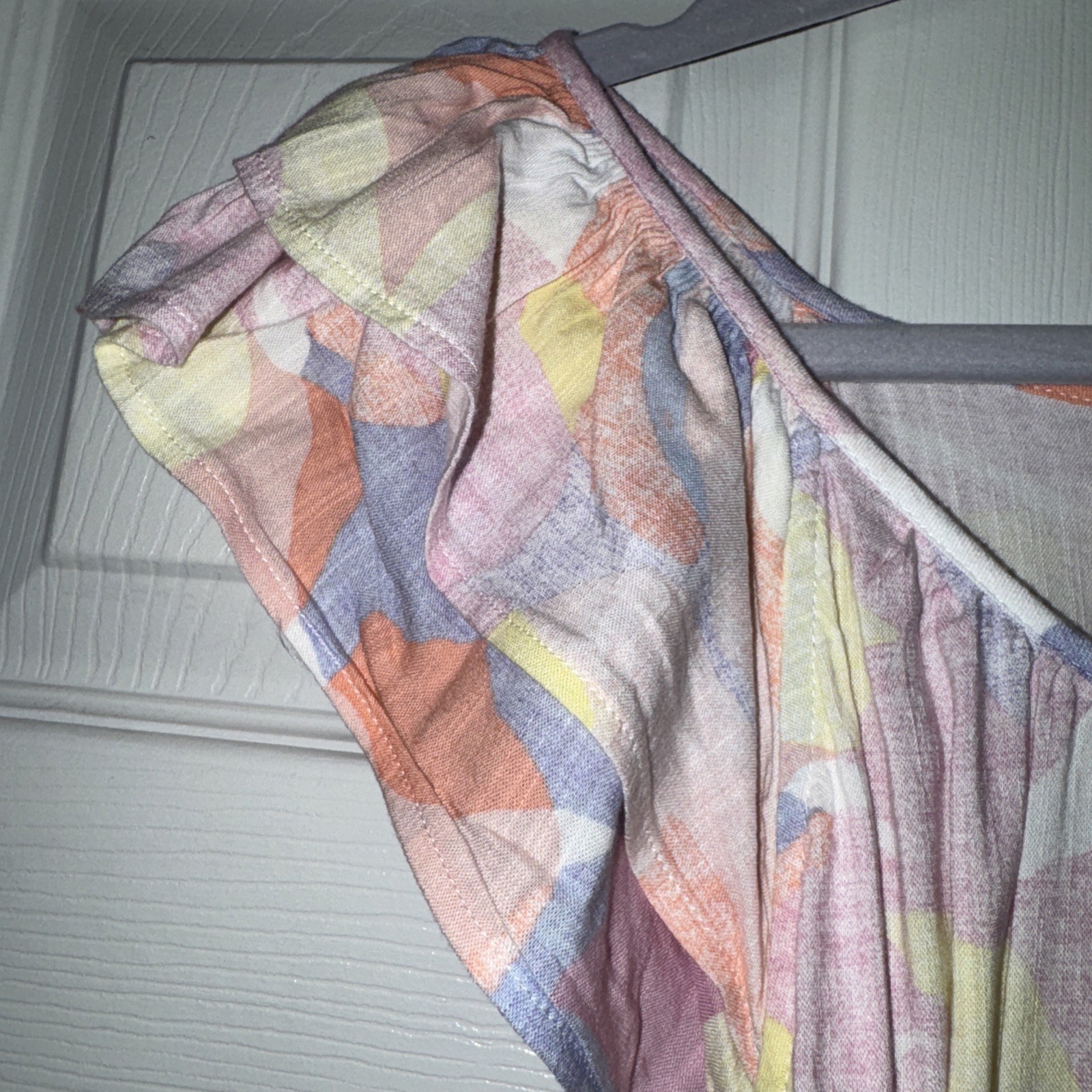 GAP Pastel Multi-Color Ruffle Sleeve Dress Size M