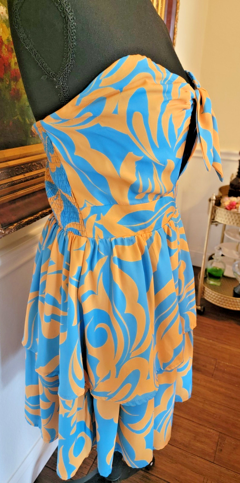 FLYING TOMATO Back To The Start Women’s Large Strapless Hawaiian Summer Dress