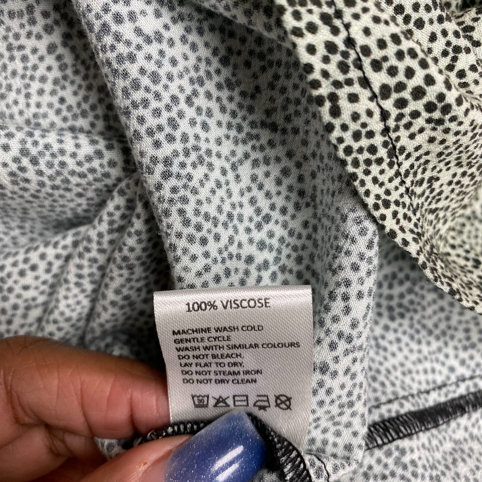 Able Creme Pin Dot Viscose Simone Tie-Sleeve V-Neck Midi Shift Dress L $155 New