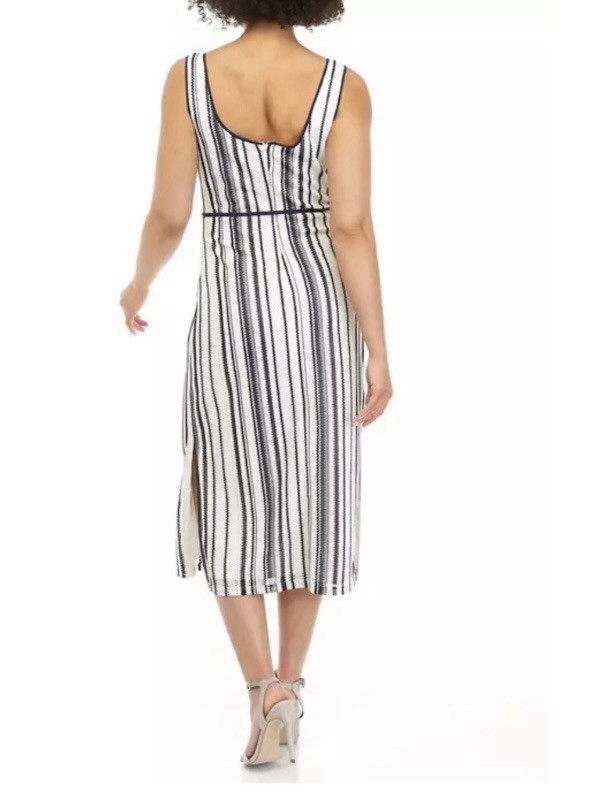 SAM EDELMAN CROCHET STRIPE MIDI COASTAL NAUTICAL PARTY DRESS NEW SzM