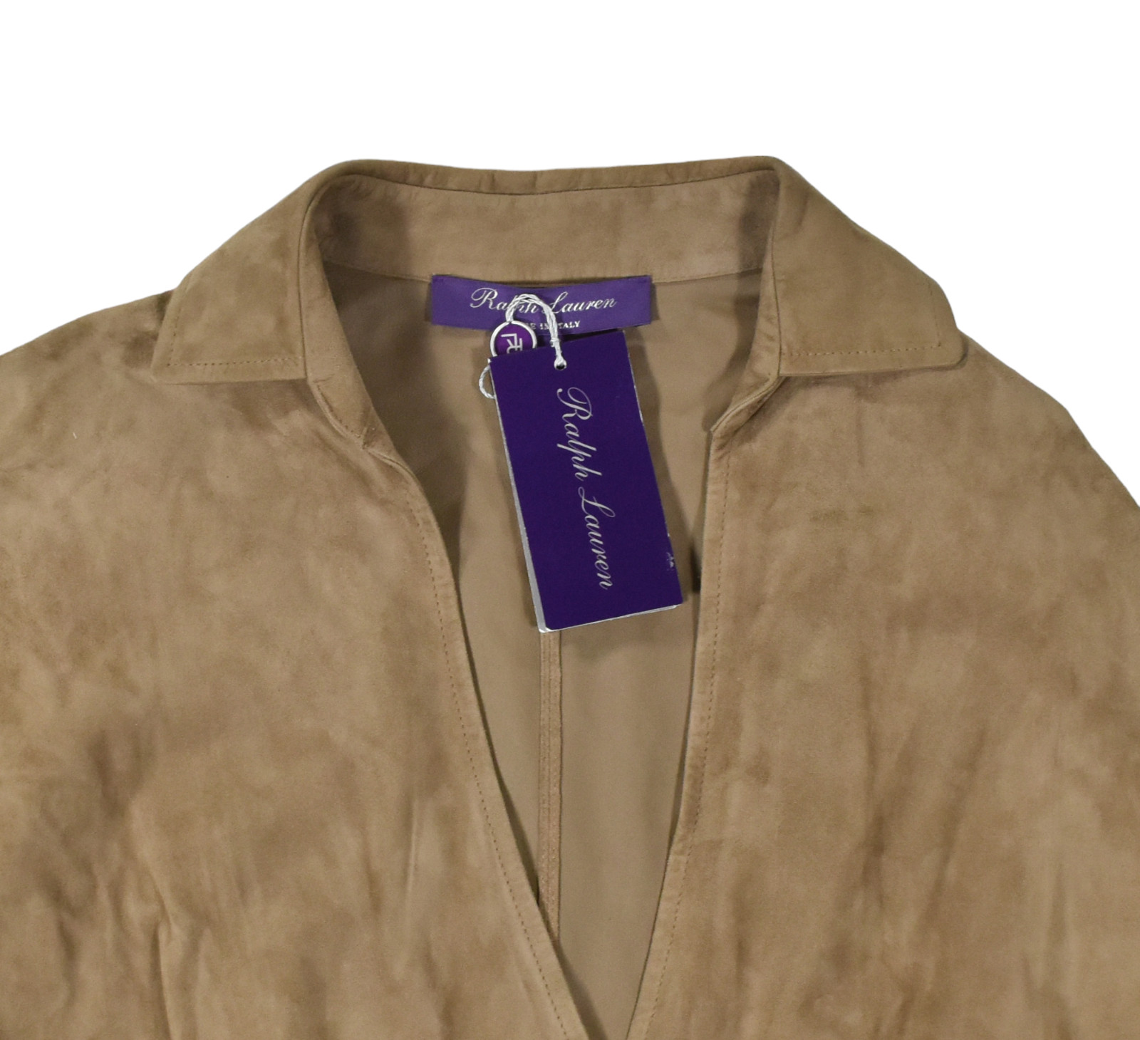 Ralph Lauren Purple Label Brown Leather Wrap Buckle Dress New $2990