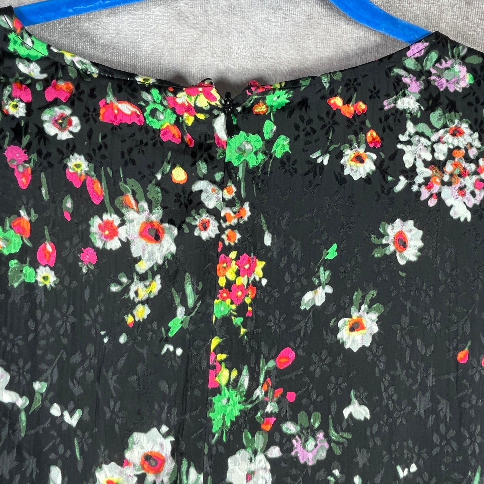 H&M Maxi Dress Womens 2XL Black Micro Floral Print Twist Front Cottagecore NEW