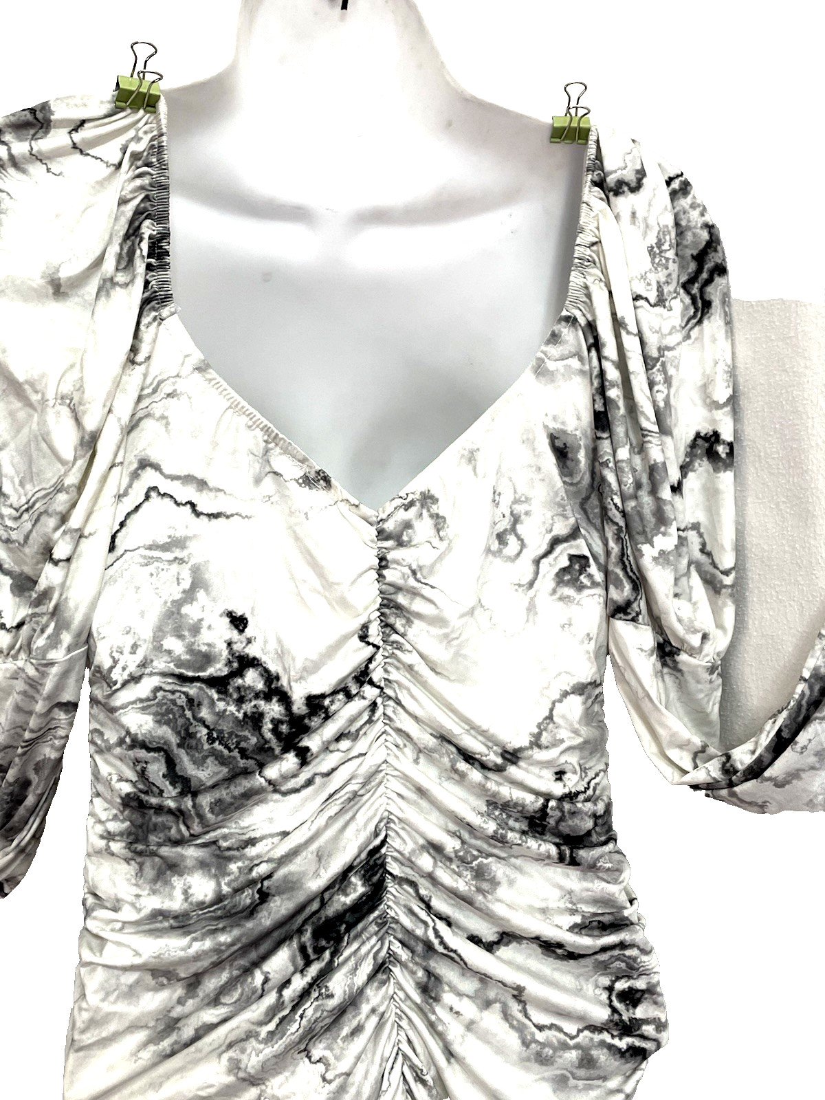 Glamorous Cocktail Silver Bodycon Mini Dress Sz 2 Ruched Square Neck ASOS DESIGN