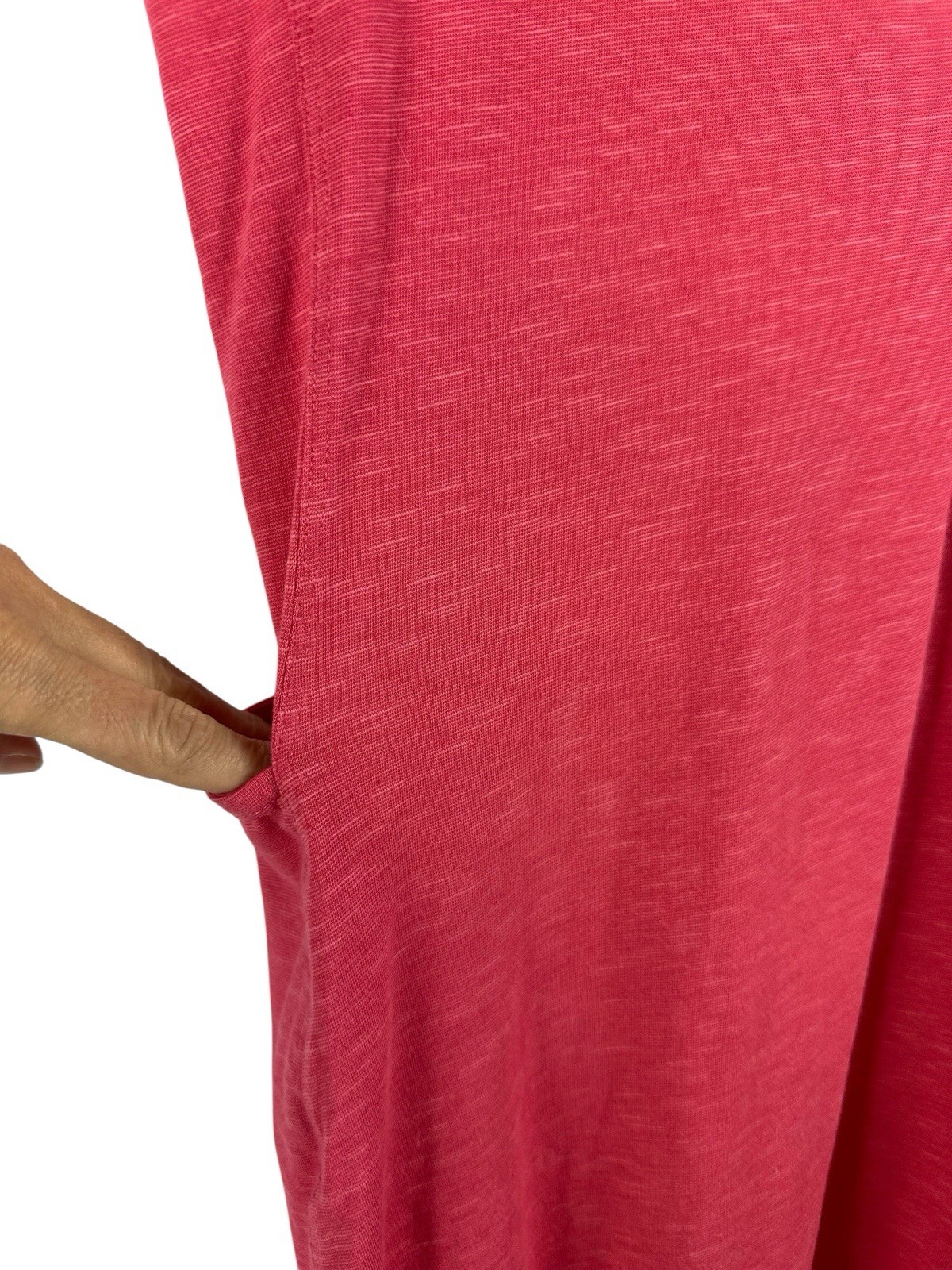 Toad & Co Marley Dress Sz M Heathered Pink Organic Cotton T-Shirt Pocket