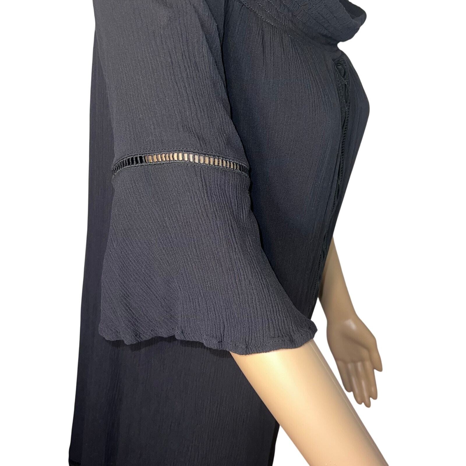 Mossimo womens medium tunic cutout smock neck lined minimalist Gothic midi Dress