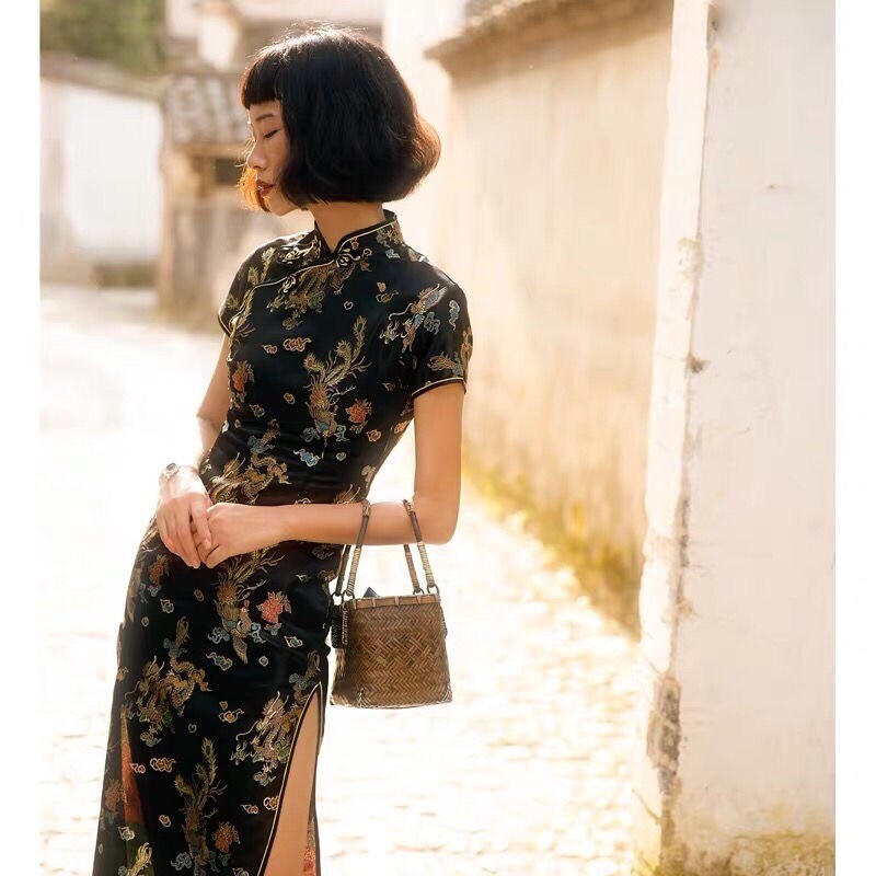 Chinese Retro Republic Style Qipao Sexy Women Cheongsam Vintage Classic Gift
