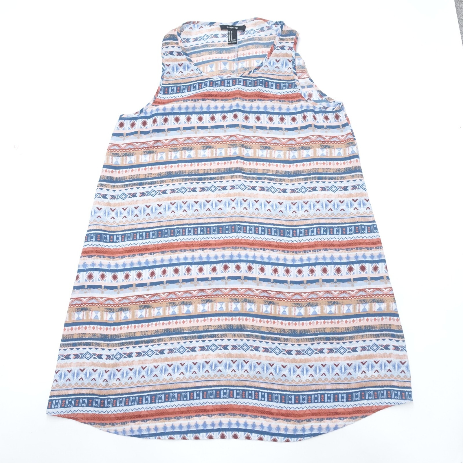 Forever 21 Shift Dress Women’s Medium Multicolor Aztec Print Round Neck Pullover