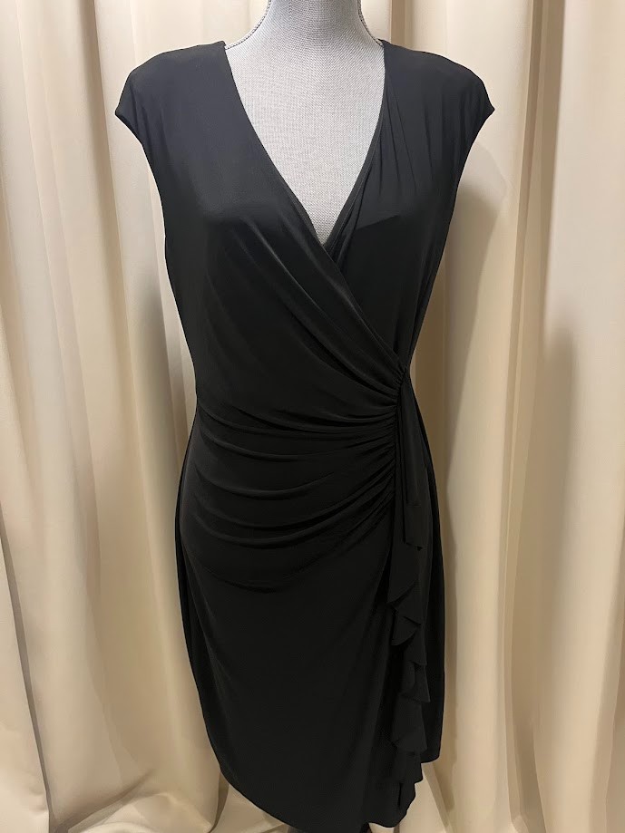 American Living Cap Sleeved Black Knit Dress Size 10