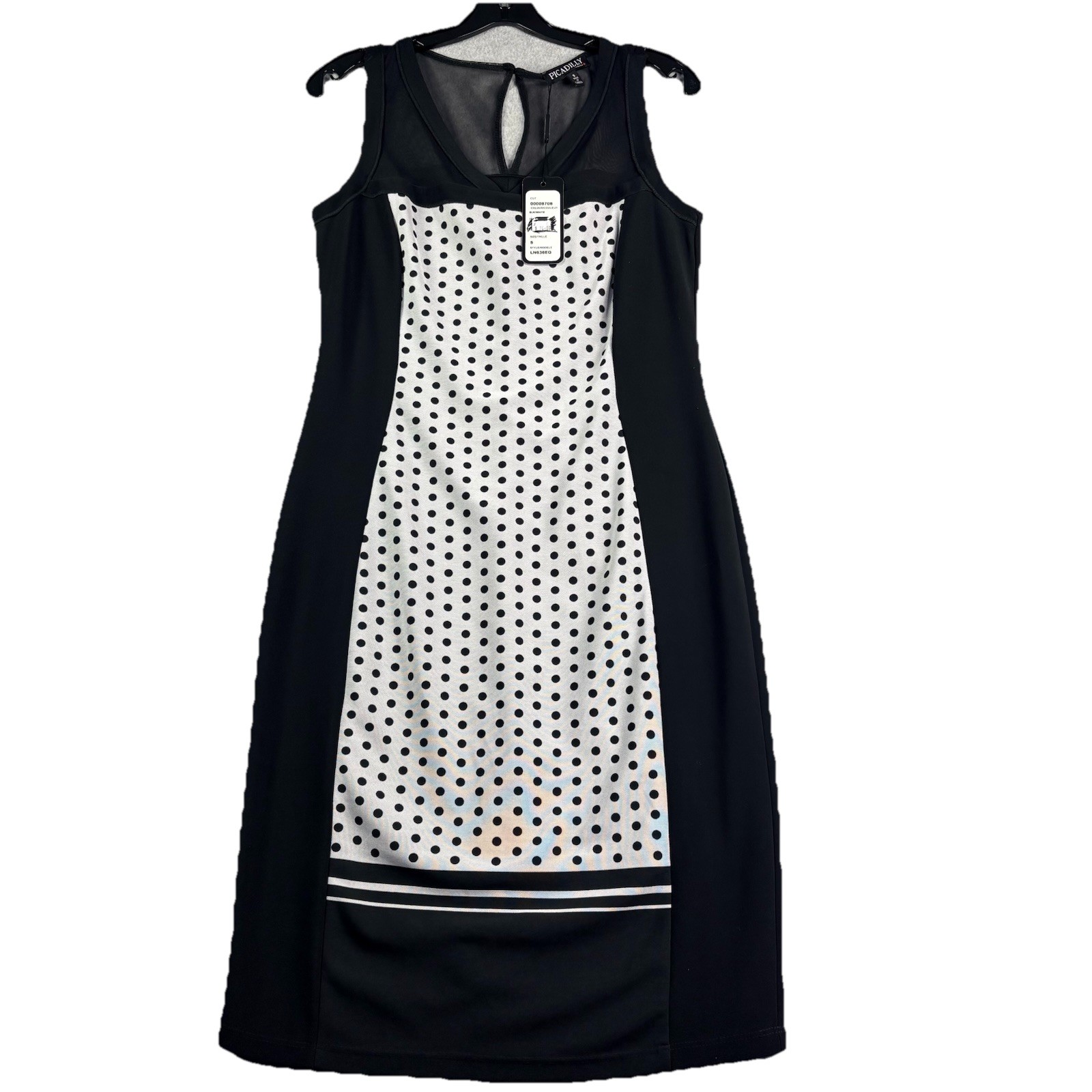 NWT Piccadilly Polka Dot Dress Women’s Small Lines Keyhole Back
