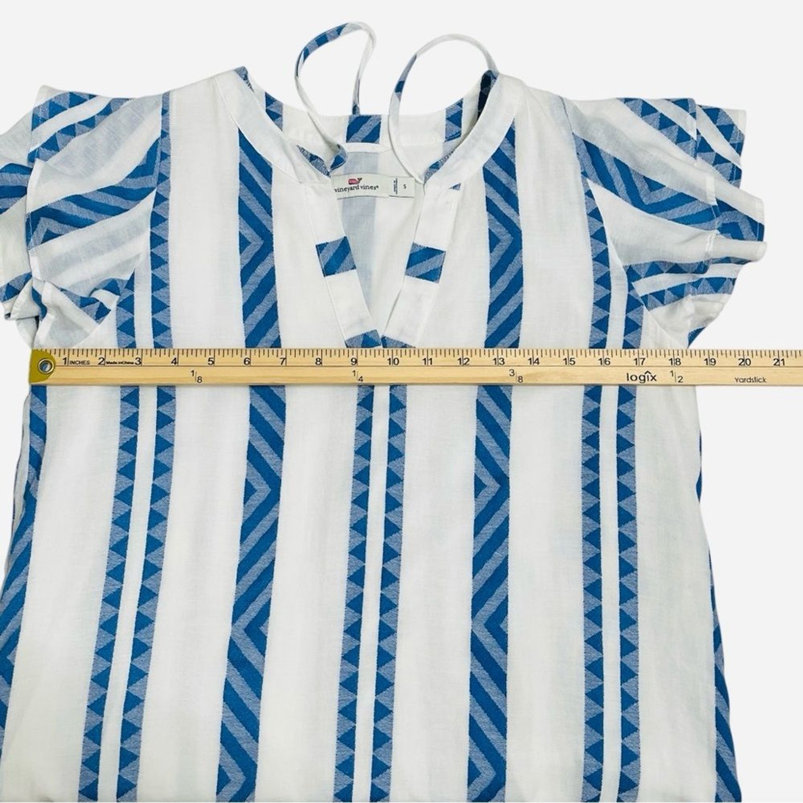 Vineyard Vines Harbor Performance White and Blue Tunic Mini Dress Size Small