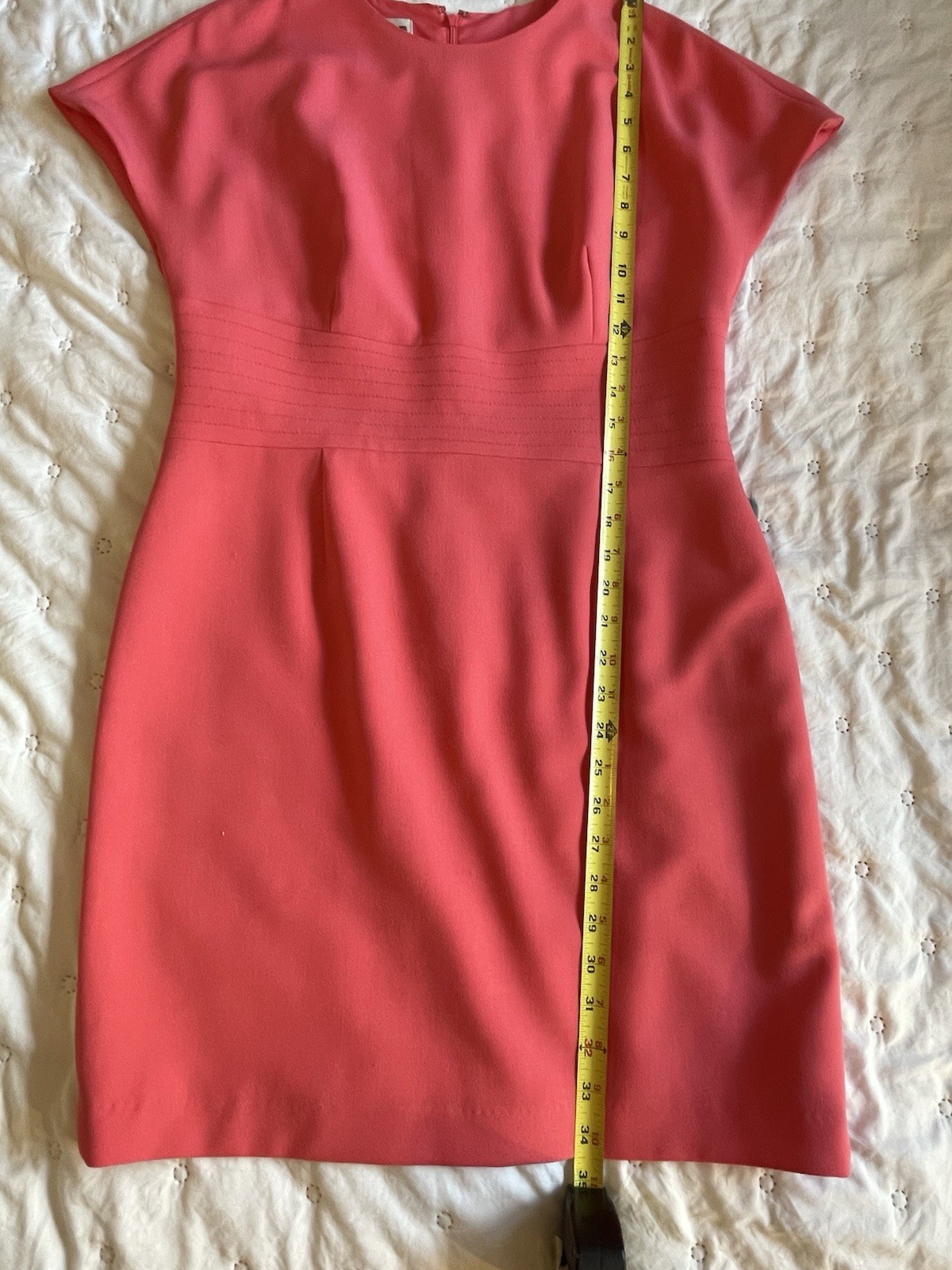 Anne Klein Pink/Melon Solid Sheath Dress Size 8 Zipper