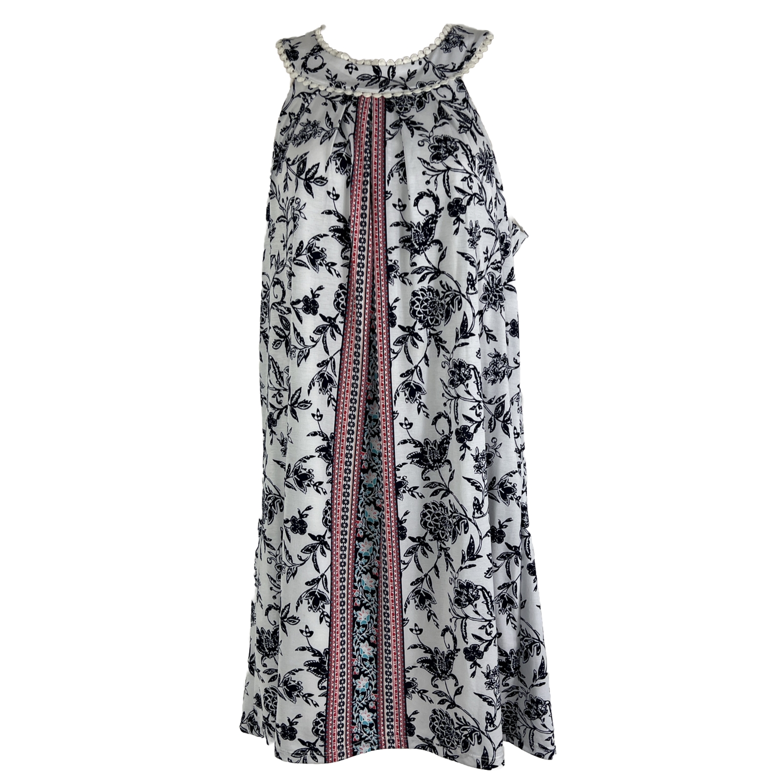 Three Pink Hearts Shift Dress Women’s Medium Sleeveless Above Knee Mini Floral