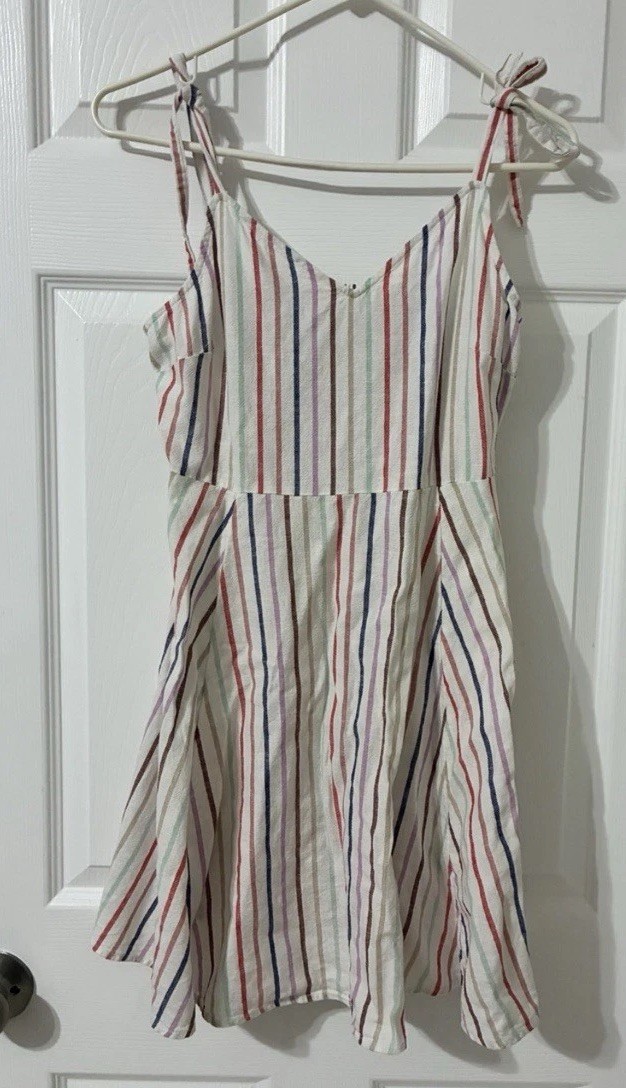 GAP striped sundress Size Small Cami top Fit & Flare Linen blend Multicolor