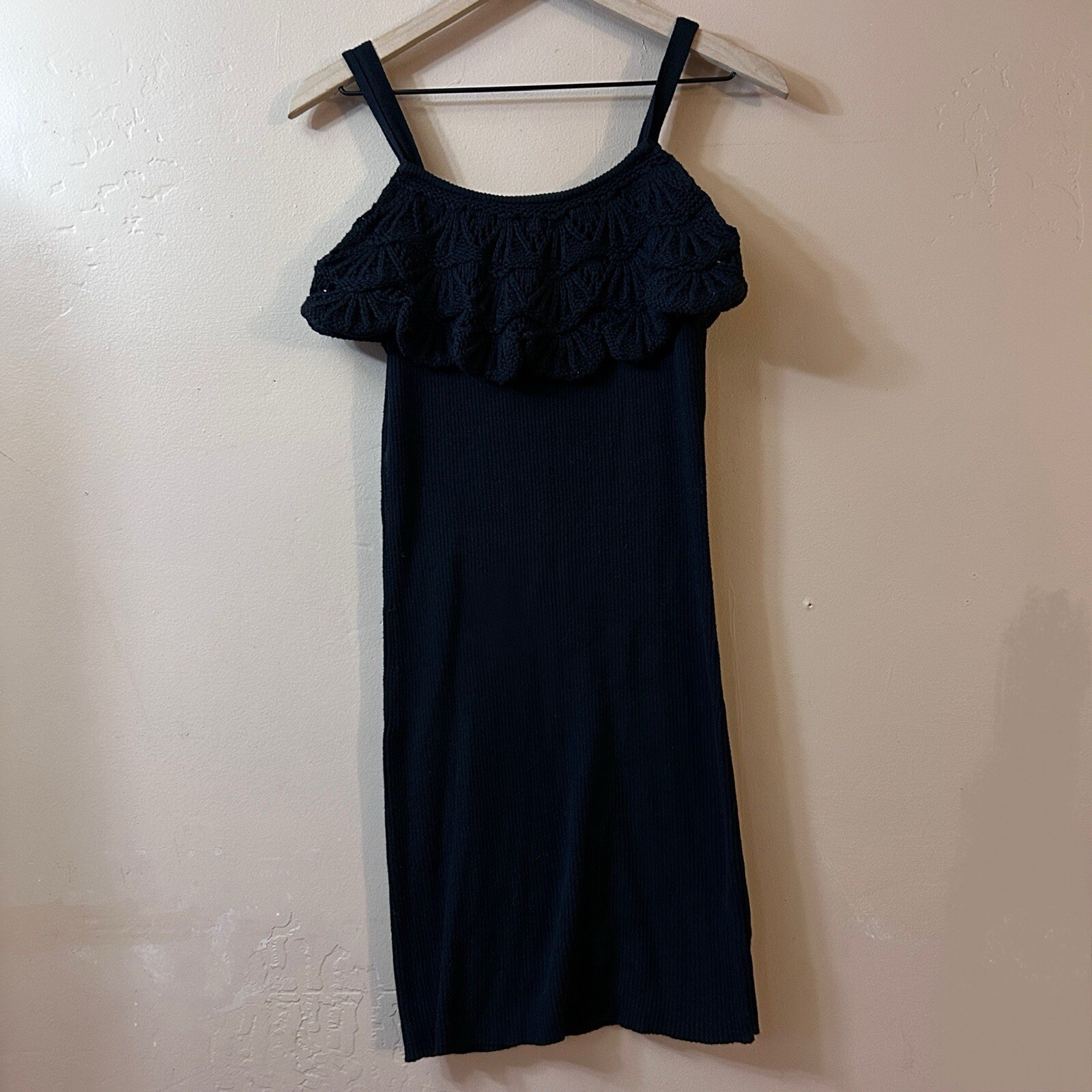 Vivienne Tam Crochet Dress Size Medium Petite Wool Blend Knit Vtg 90’s