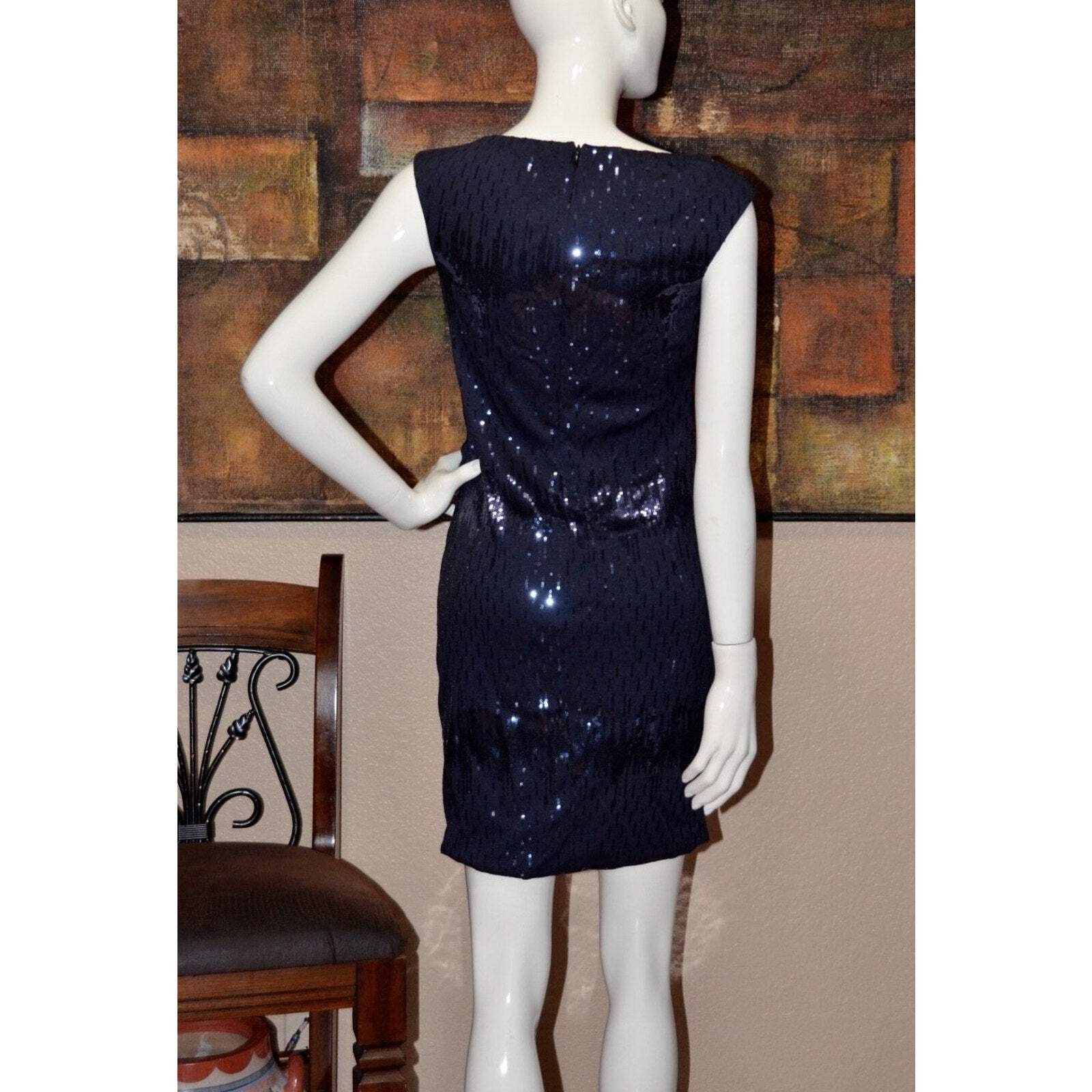 KEVAN HALL SEQUIN BODYCON SPLICED COCKTAIL EVENING DRESS SIZE 6 NEW!