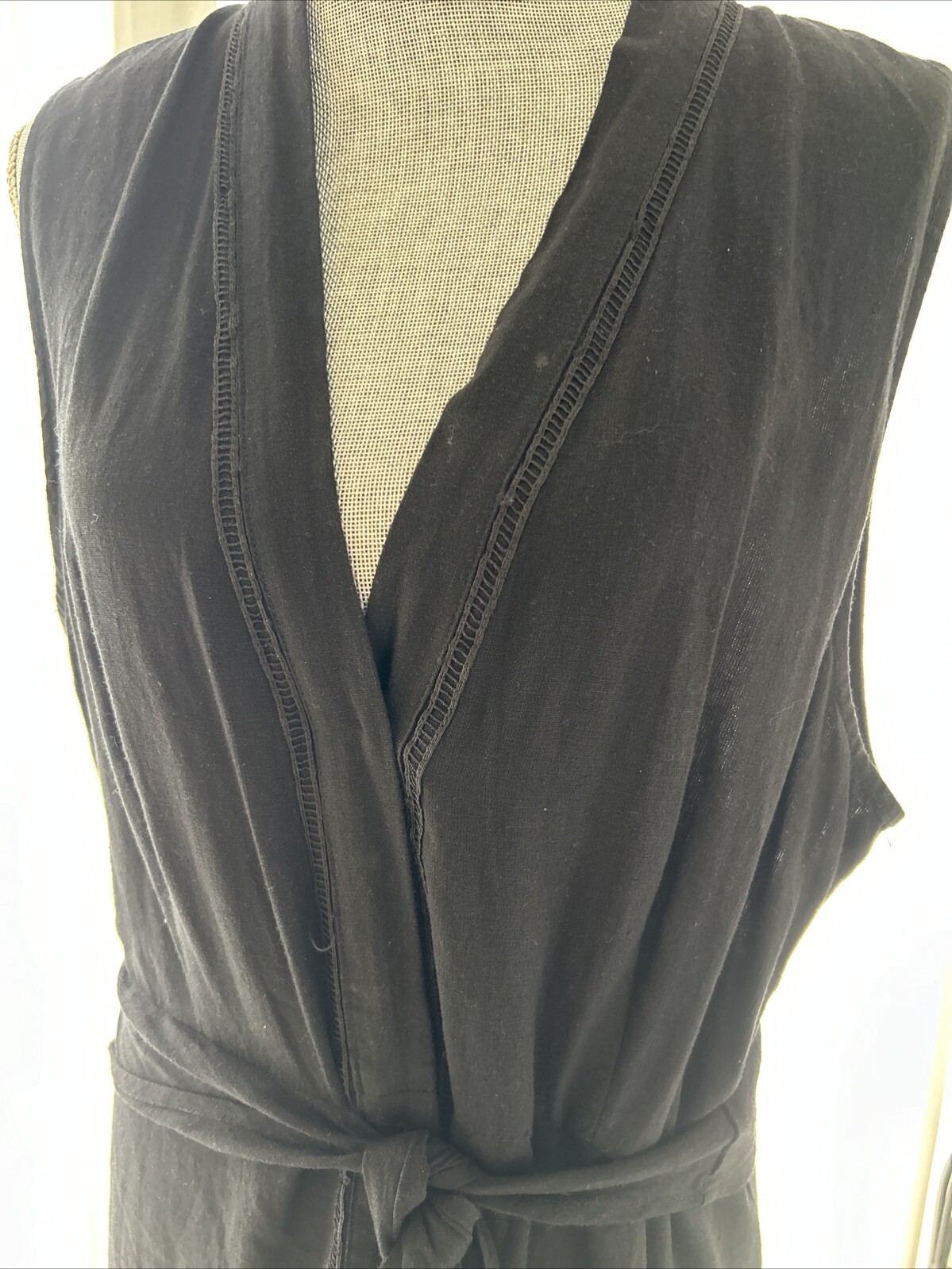 Nicole Miller Black Midi Dress. Ruffled On The Bottom. Front Snap Closure.