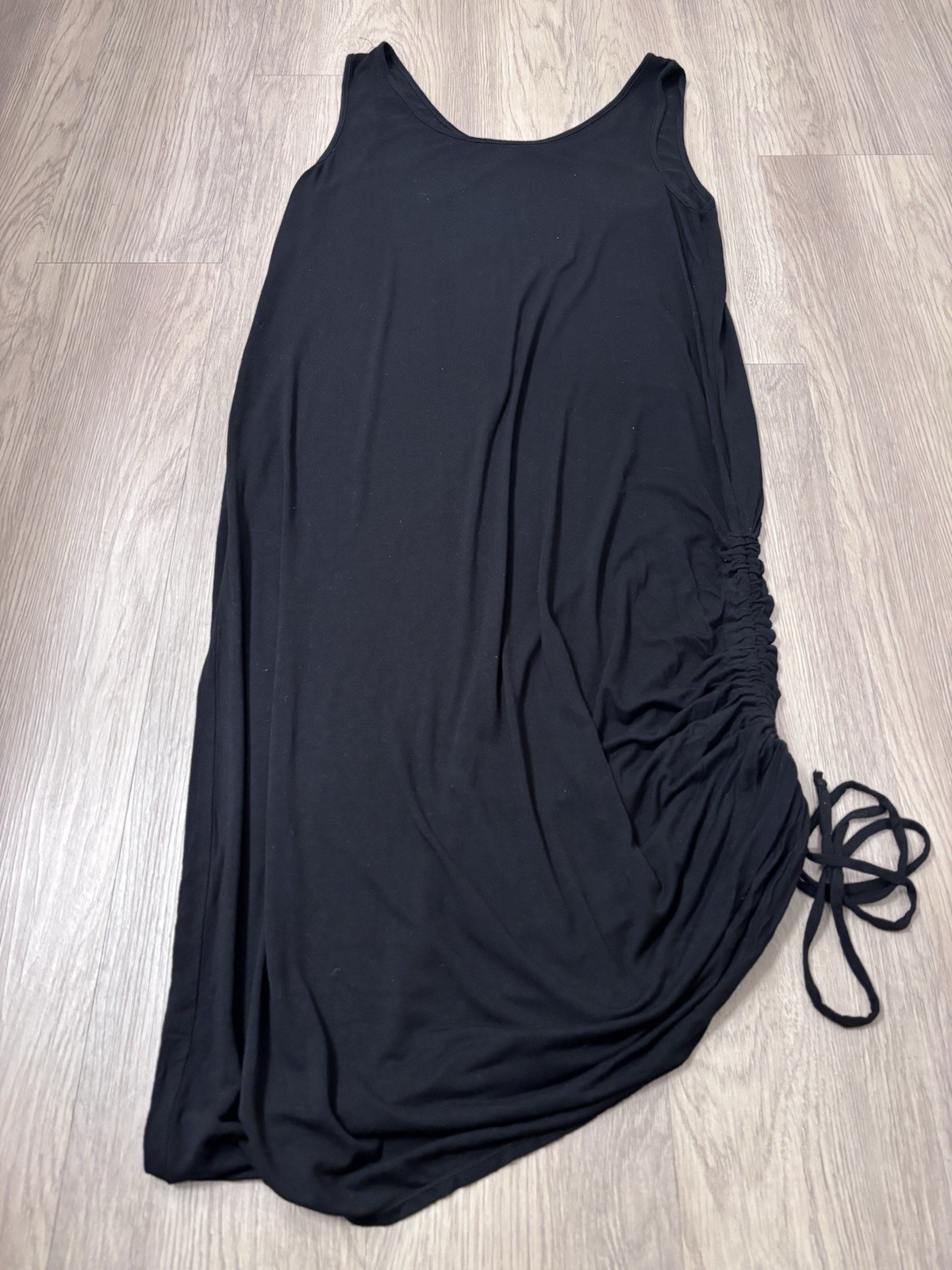 Green Envelope WomenBlack L Dress Rouching Flattering Sleeveless Versatile Comfy