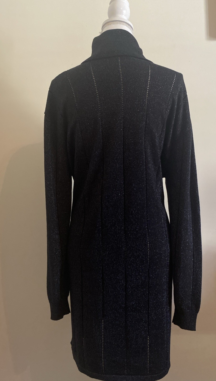 Anne Fontaine Black Metallic Sweater Dress 38inches