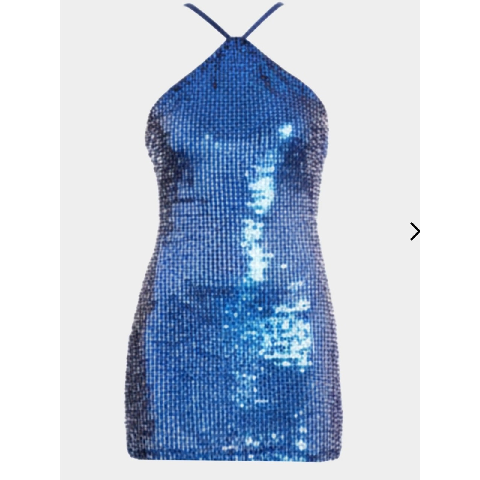 Dress the Population Black Label Sequin Halter Mini Dress – Navy Blue M
