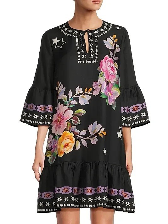 NWT Johnny Was Jade Hailee Mini Dress in Western Kasumi Floral Size Medium