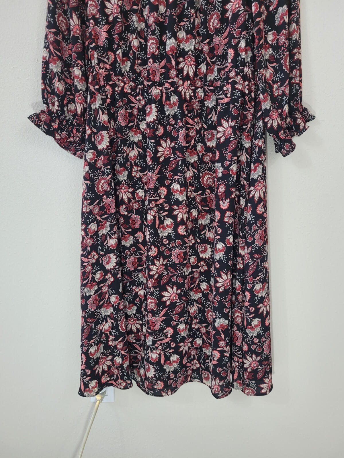New TALBOTS X Bracelet Sleeve Autumn Garden Midi Dress Women