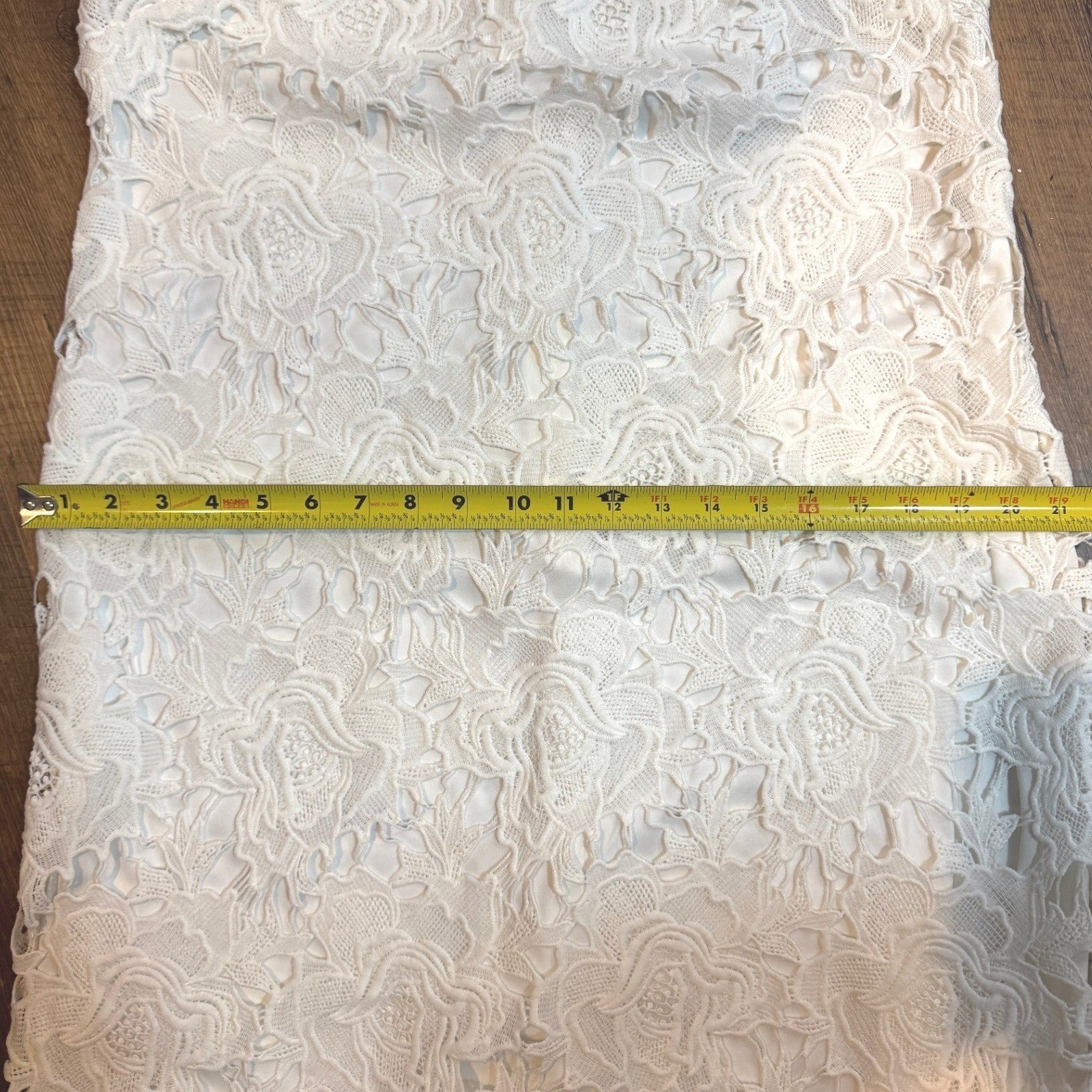 White Floral Guipure Lace Halter Midi Dress Sheath Bridal Whimsical Romantic M
