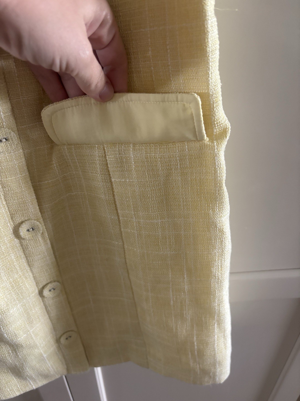 XS Lost + Wander “Golden Hour” sleeveless tweed mini dress in Lemon Drop Yellow