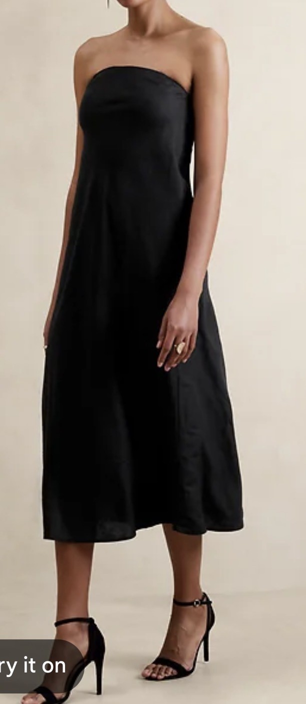 Banana Republic Linen Blend Tube Dress In Black – Women’s Sz 12