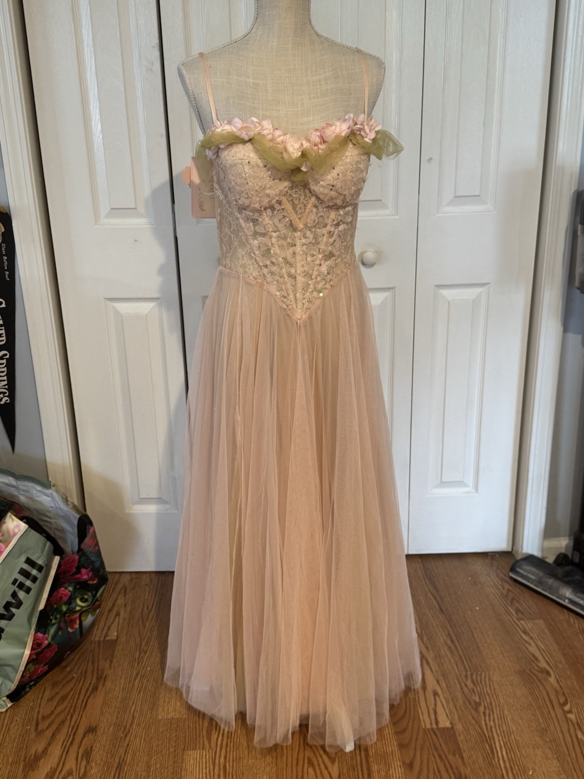 LaceMade -Sweet Heart Pink Romantic Sweet Tulle Princess Lolita SZ XL runs small