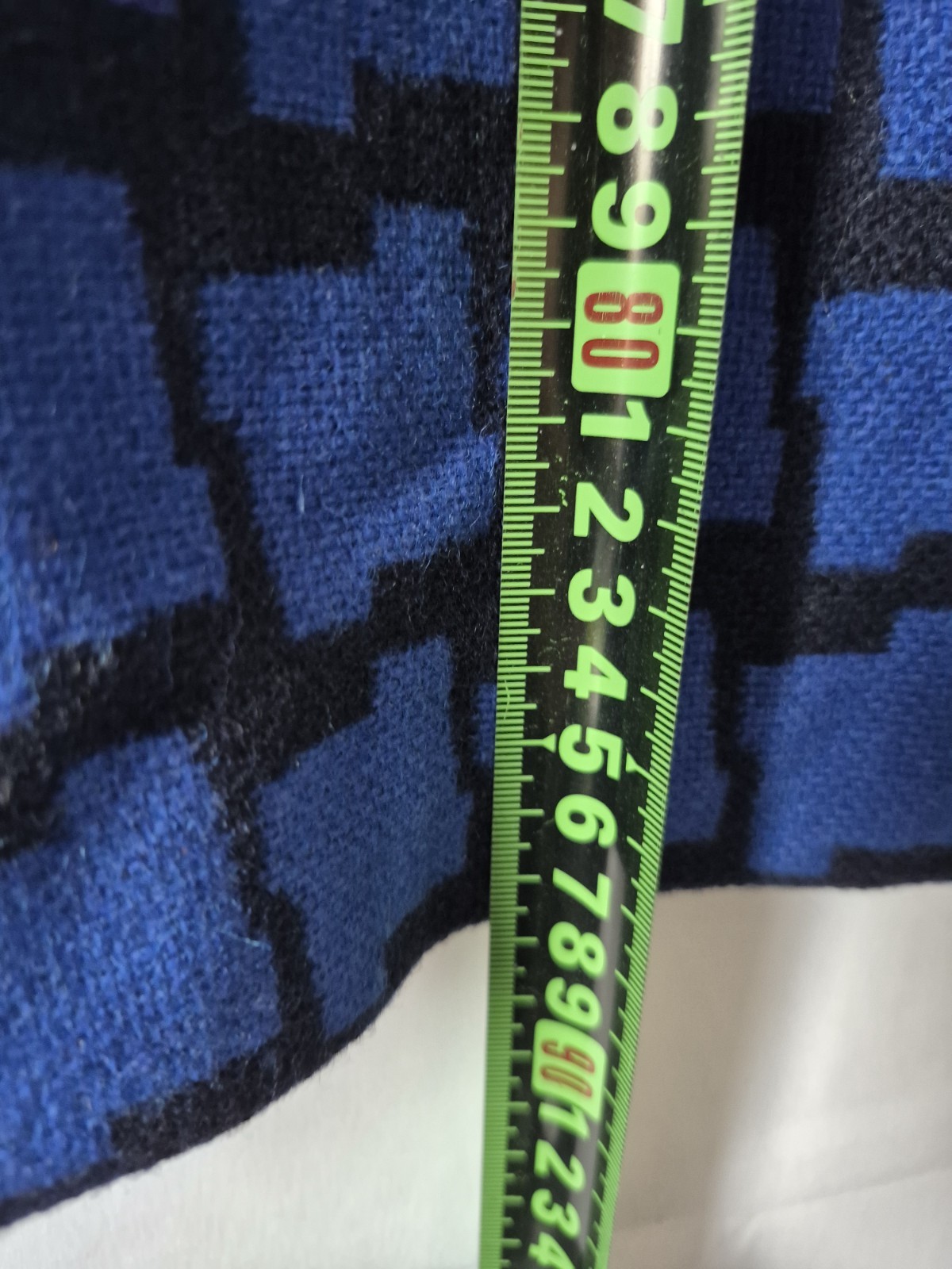 Hobbs London Blue Black Geometric Shift Dress Size 10 Wool Blend Lined Smart