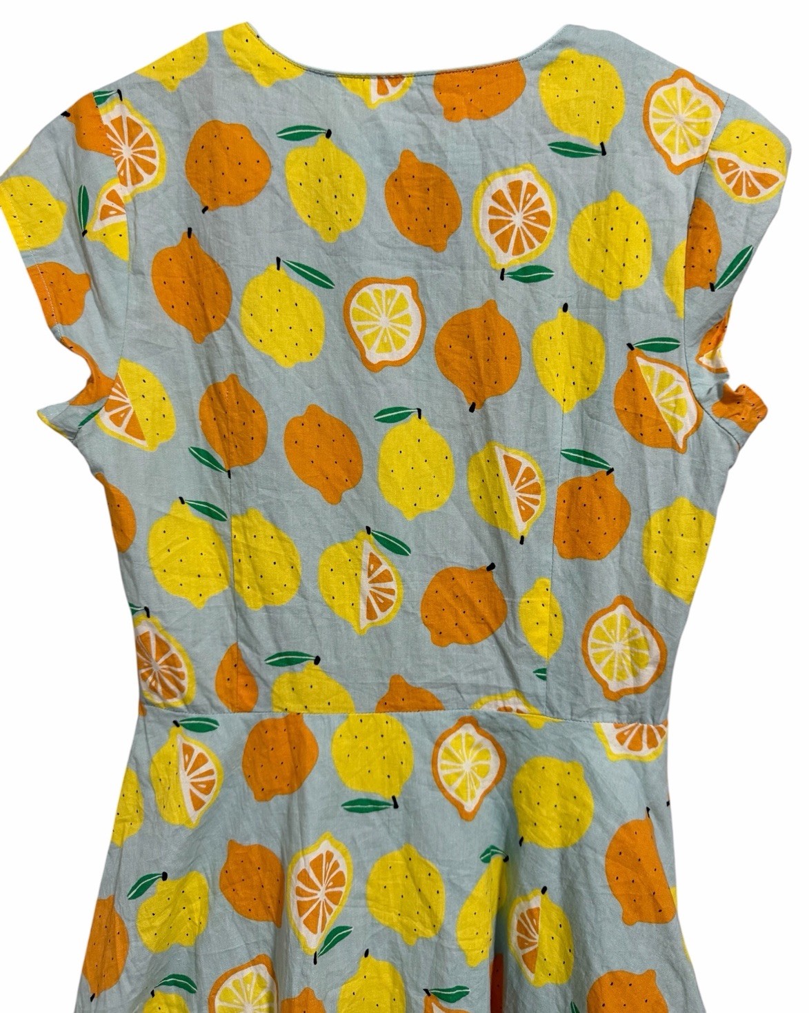 Teeberry & Weave Novelty Fruit Eclectic Art Flare Retro Dress Women’s Size Small