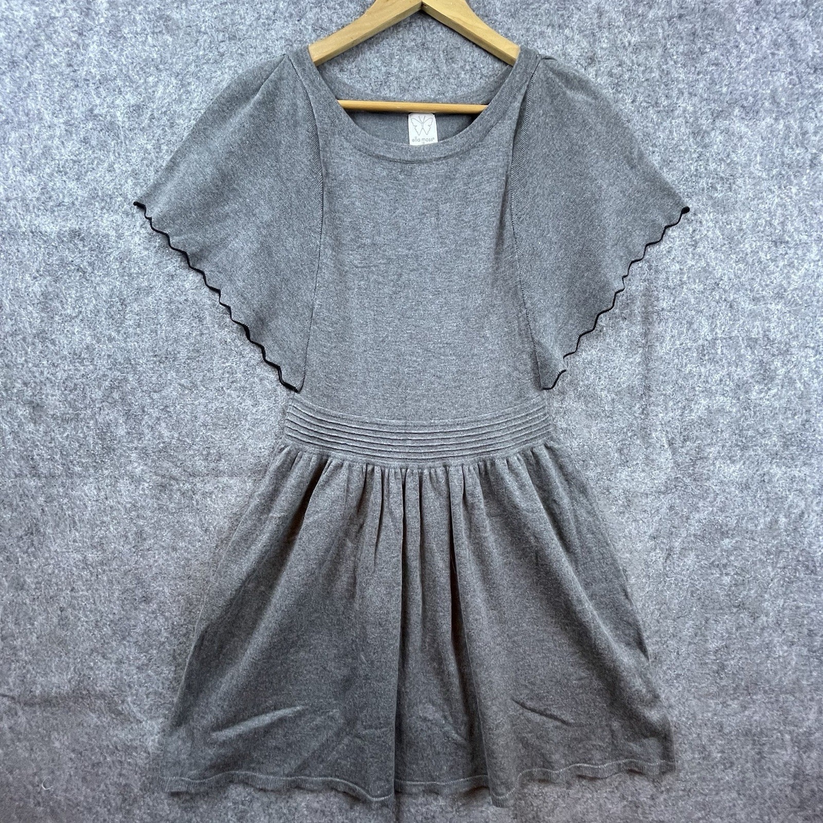 Ella Moss Dress 16 Grey Butterfly Stretch Play Casual Flutter Neutral Minimalist