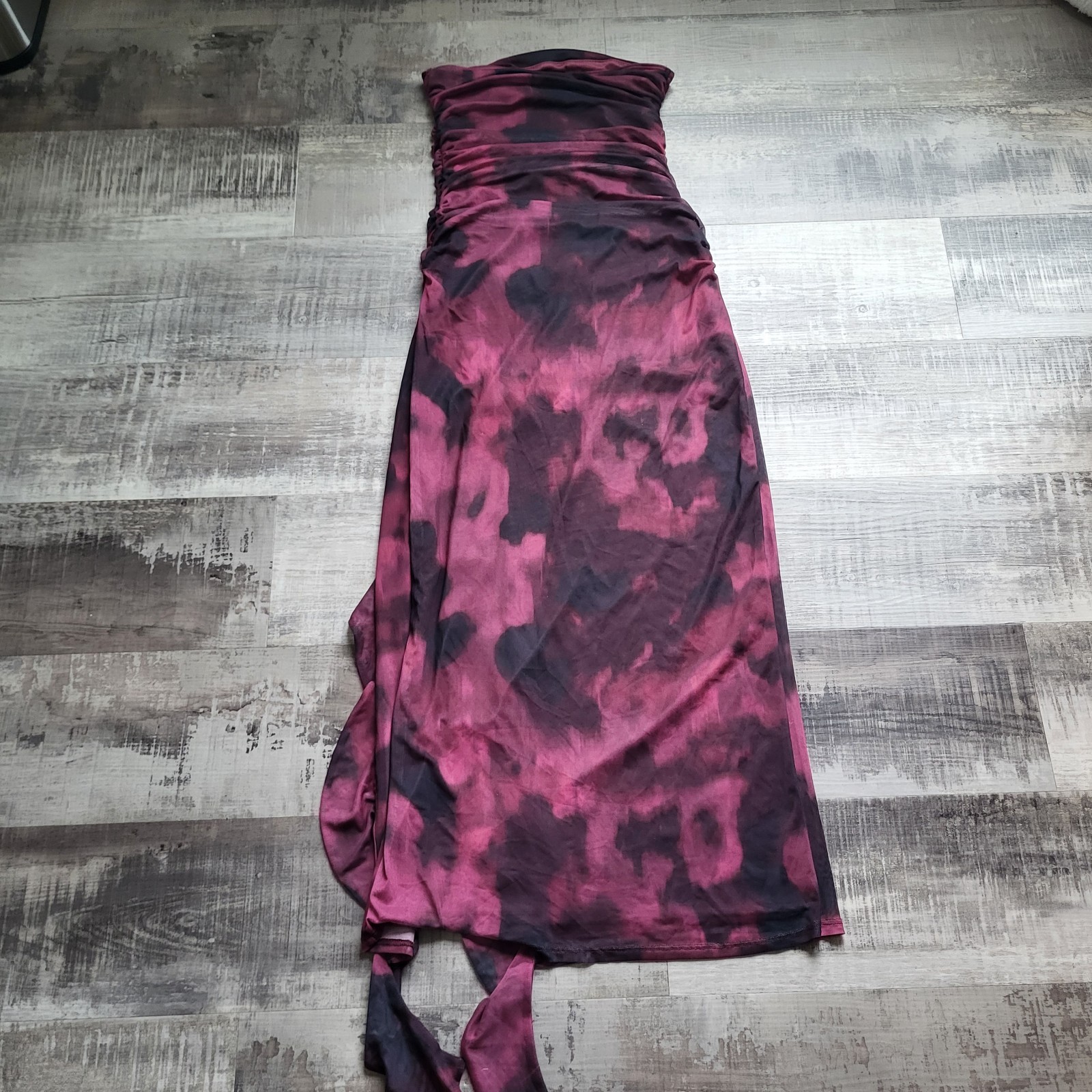 ASOS Fairycore Whimsigoth Y2K Handkerchief Hem Dress Ruched Mesh Size 6 Mcbling