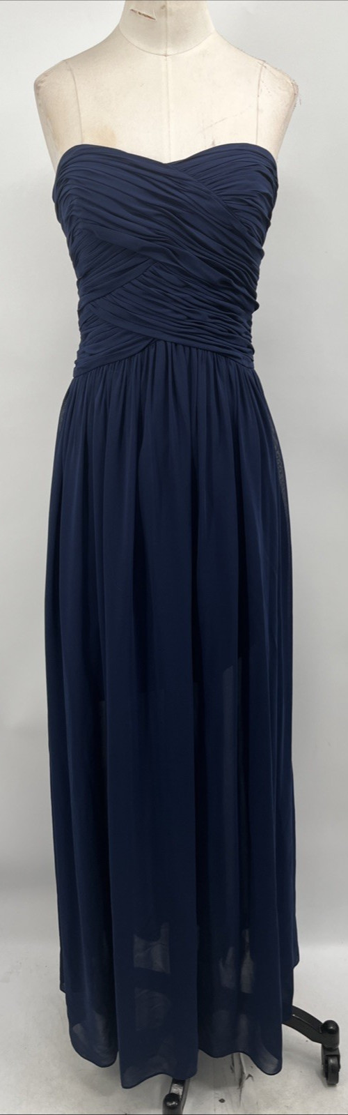 Donna Morgan Women’s Navy Blue Royal Engagement Strapless Dress US Size 4