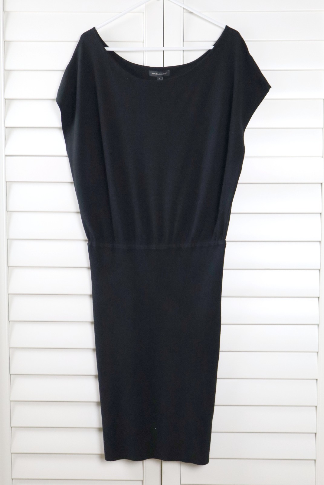 BANANA REPUBLIC NWT $130 Black Lenzing Ecovero Splash Sweater Dress Size Large