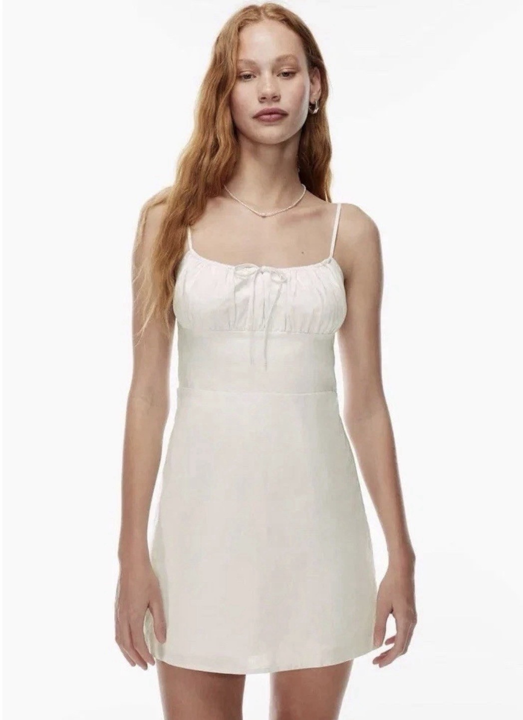 Aritzia Sunday Best Delilah Mini Dress White Light Birch Sun Dress Size Small