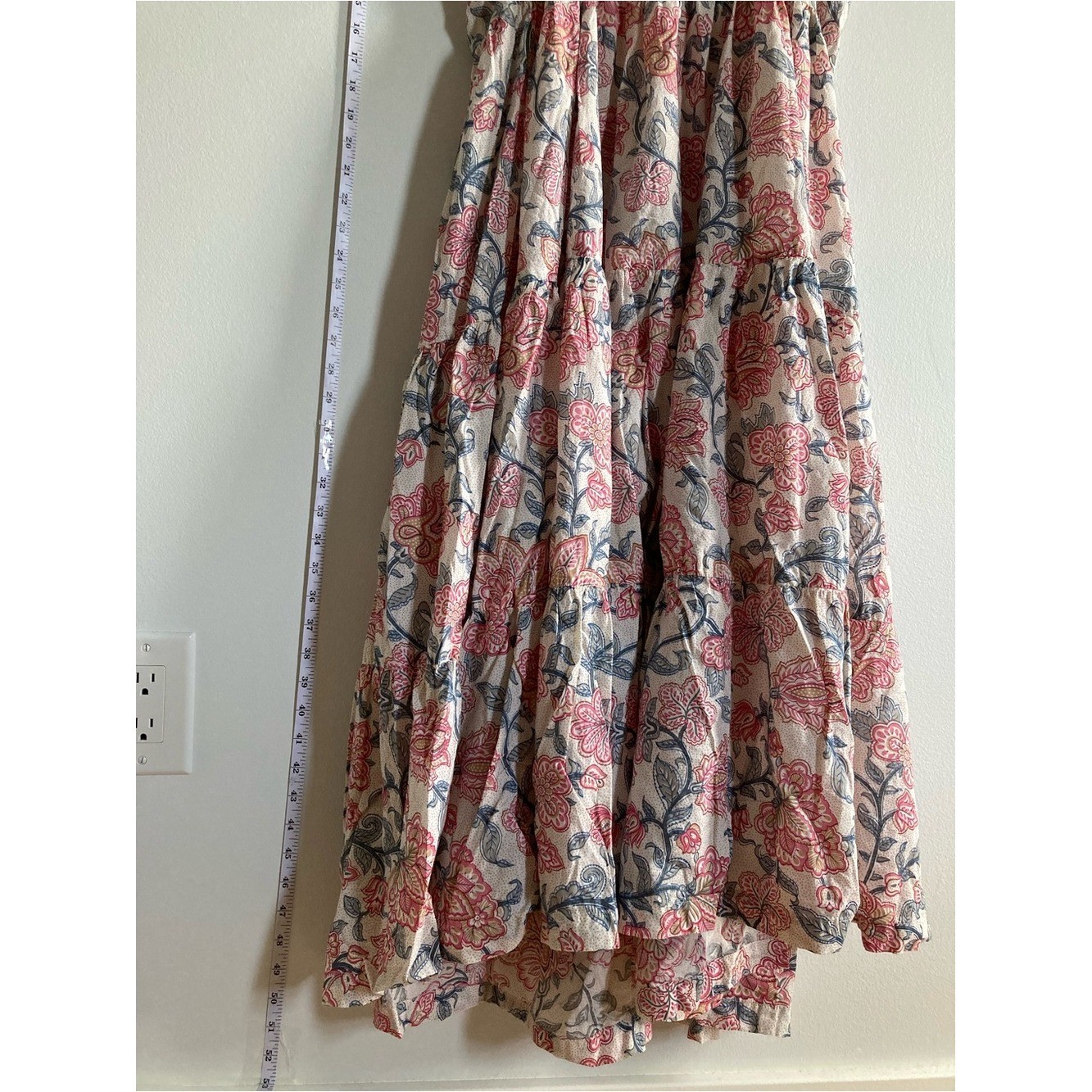 Bombay paisley Artisanal Painterly Floral Maxi Adjustable Strap Tiered Dress