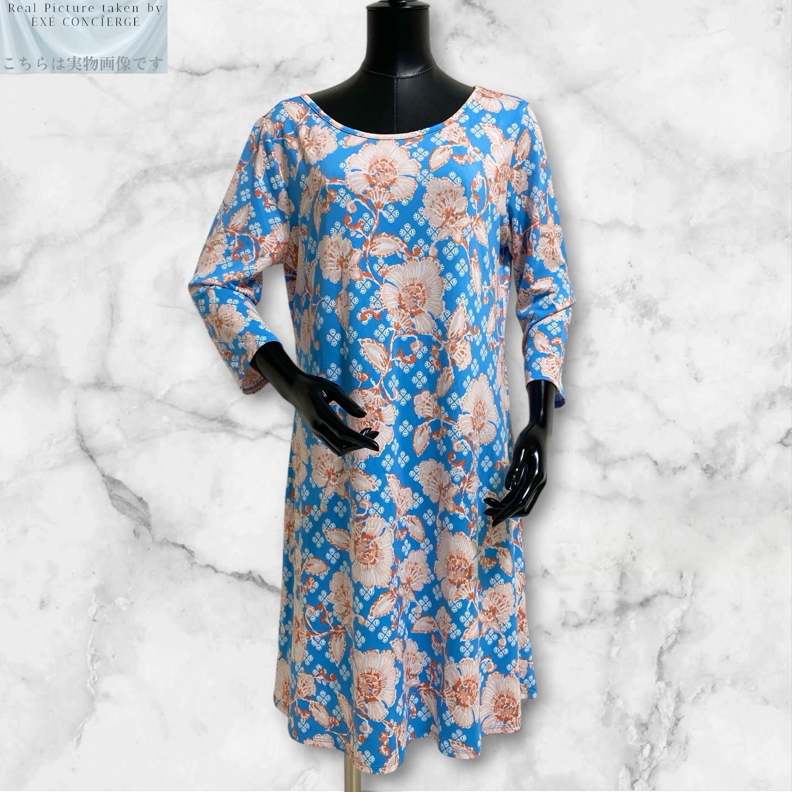 Ruby Rd. Jersey Stretch Fabric No Collar Dress Floral M