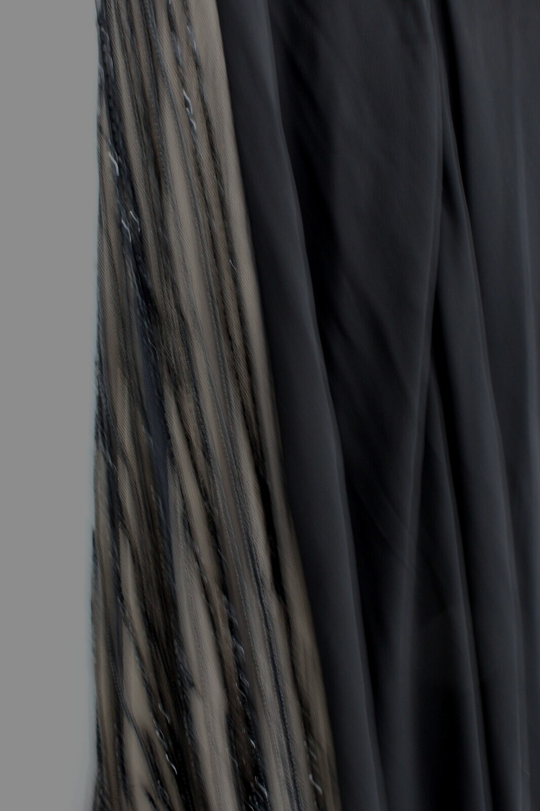 DAVID MEISTER Black 1-Shoulder Long Beaded & nude Side Formal Dress Size 12 $648
